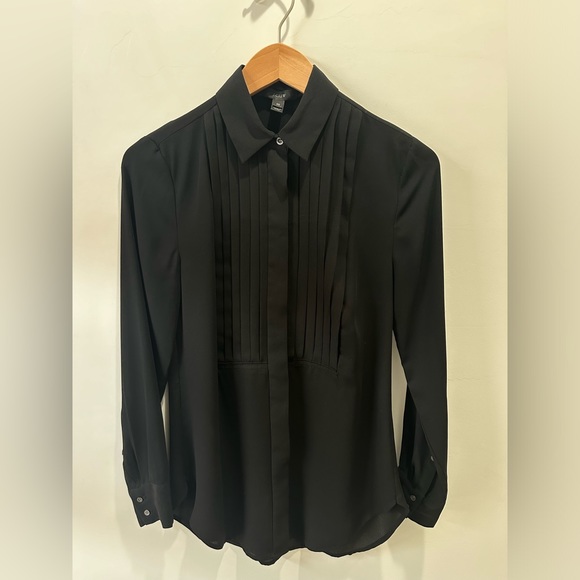 00 J.Crew black tuxedo blouse - Picture 1 of 5
